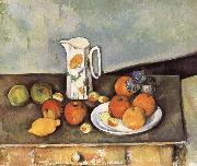 Paul Cezanne table of milk and fruit oil painting artist